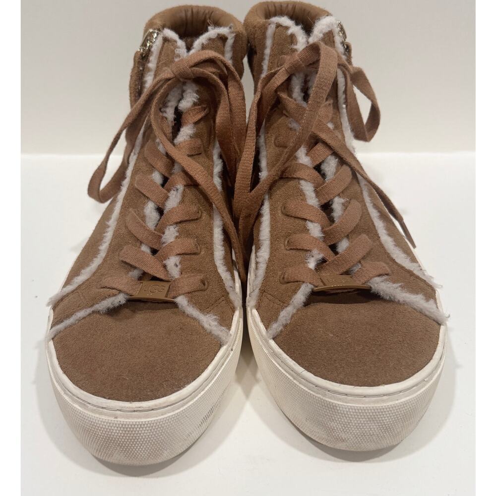 UGG Olli Heritage Sneaker Trainers Suede Sheepskin Fur Lined Boots Size 7 - Picture 2 of 5